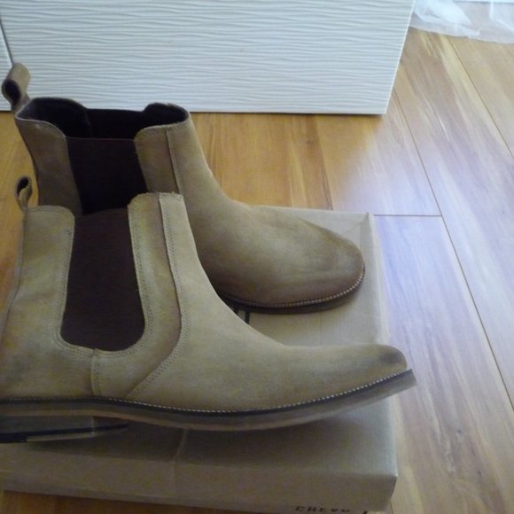 CREVO MEN S DENHAM CHELSEA BOOT TAN DISTRESSED GENUINE SUEDE SIZE 11 USED - Picture 1 of 10